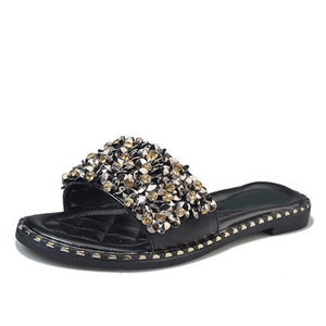 New Women Casual Summer Flat Slippers Flip Flops Female Crystal Outside Shoes Girls Comfortable Woman Footwear Drop shipping