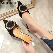 Load image into Gallery viewer, Women Summer High Heels Mules Slippers