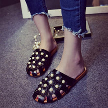 Load image into Gallery viewer, 2019 New Women Pearl Hollow Out Summer Slippers